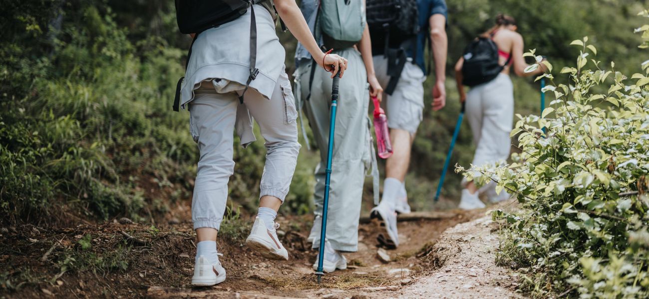 personas andando en el monte